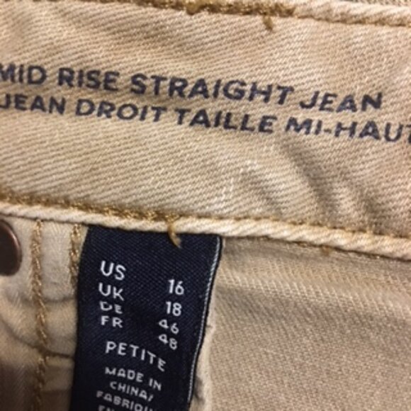 Lands' End Size 16 Petite Stretch Jeans Light Tan - Picture 2 of 10